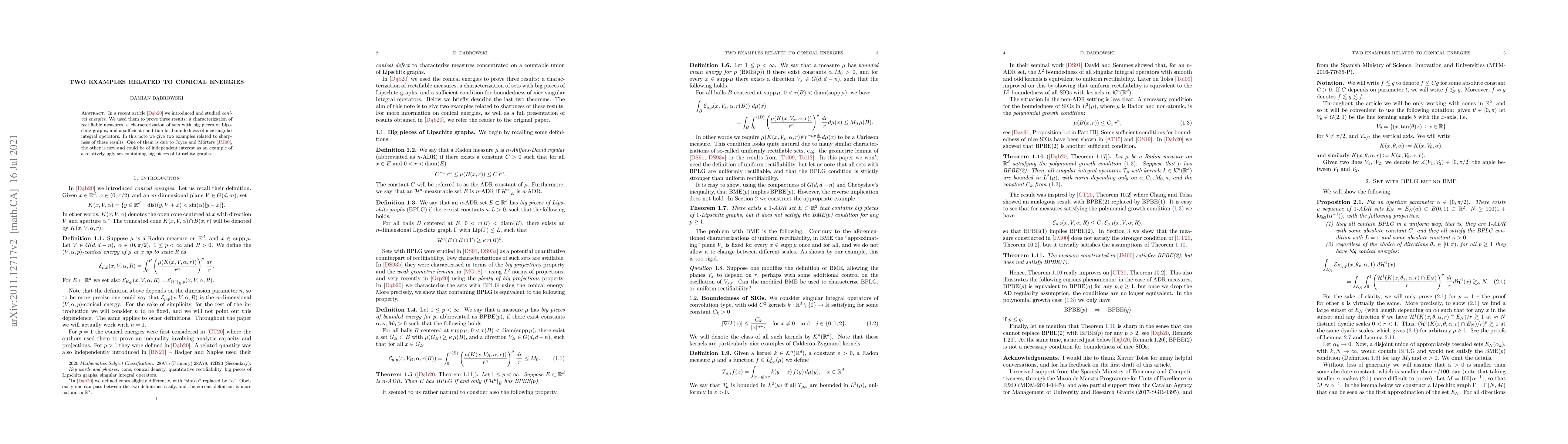 Thumbnail for Two examples related to conical energies