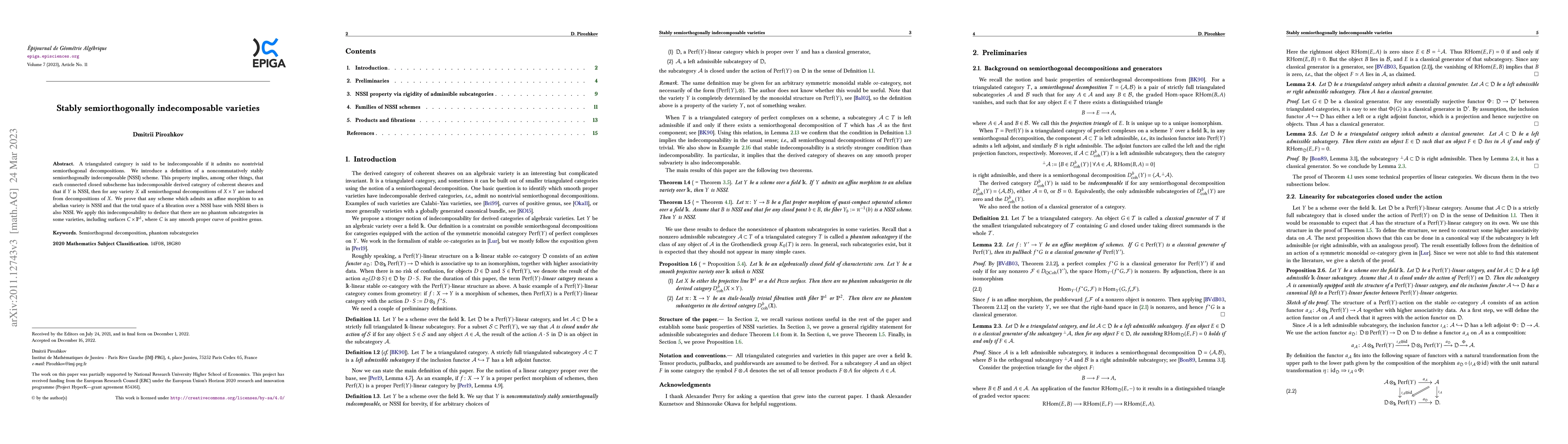 Thumbnail for Stably semiorthogonally indecomposable varieties
