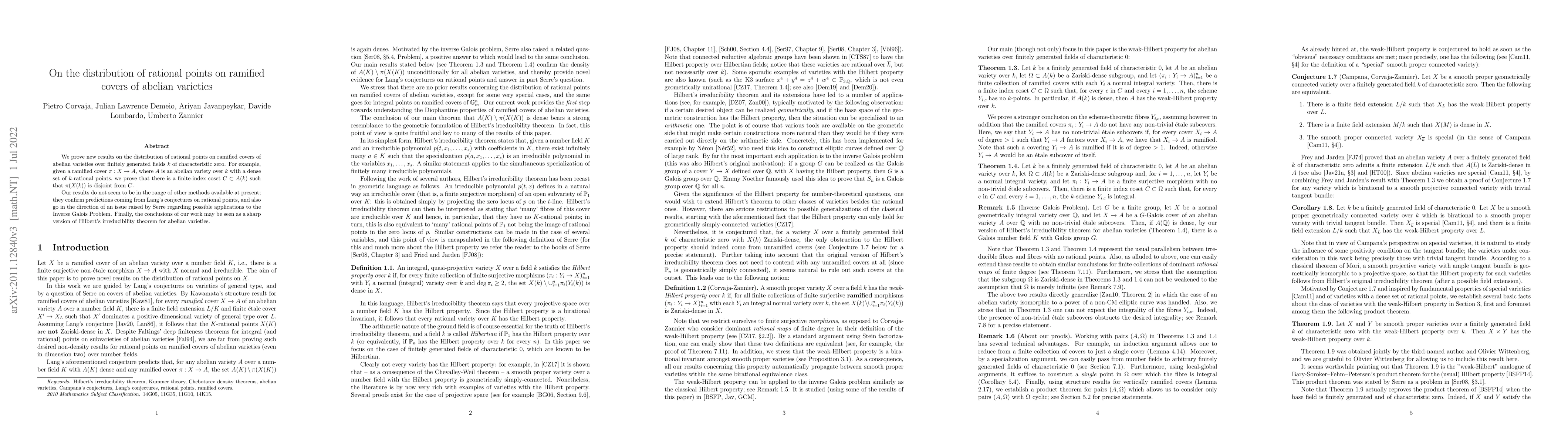 Thumbnail for On the distribution of rational points on ramified covers of abelian
  varieties