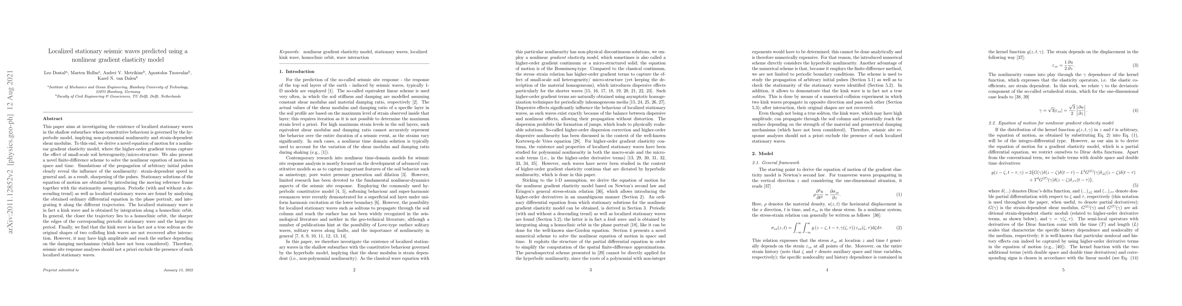 Thumbnail for Localized stationary seismic waves predicted using a nonlinear gradient
  elasticity model