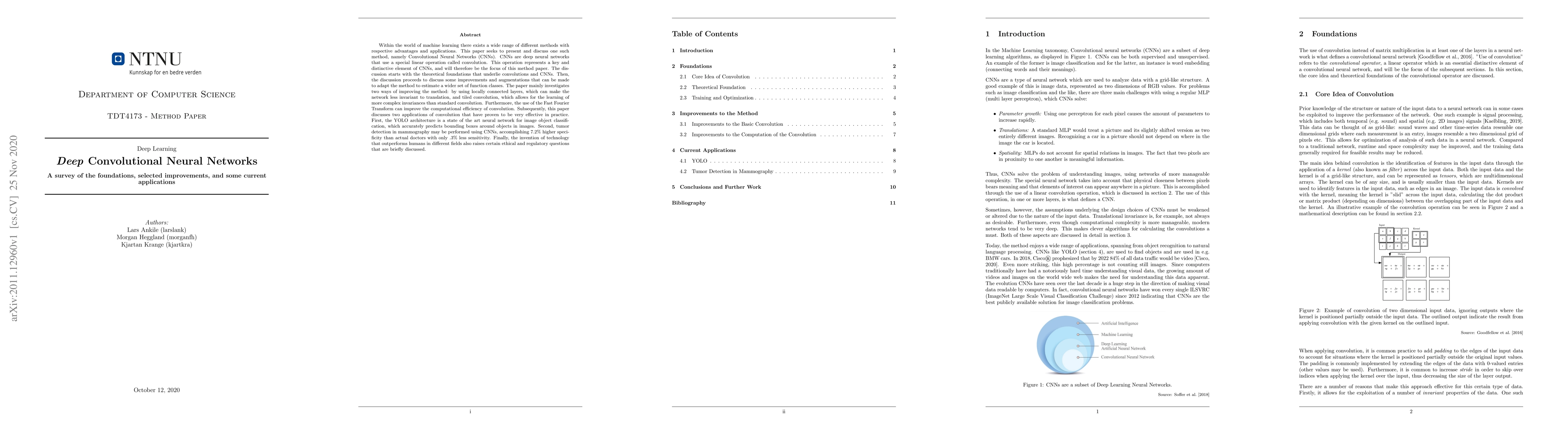 Thumbnail for Deep Convolutional Neural Networks: A survey of the foundations,
  selected improvements, and some current applications