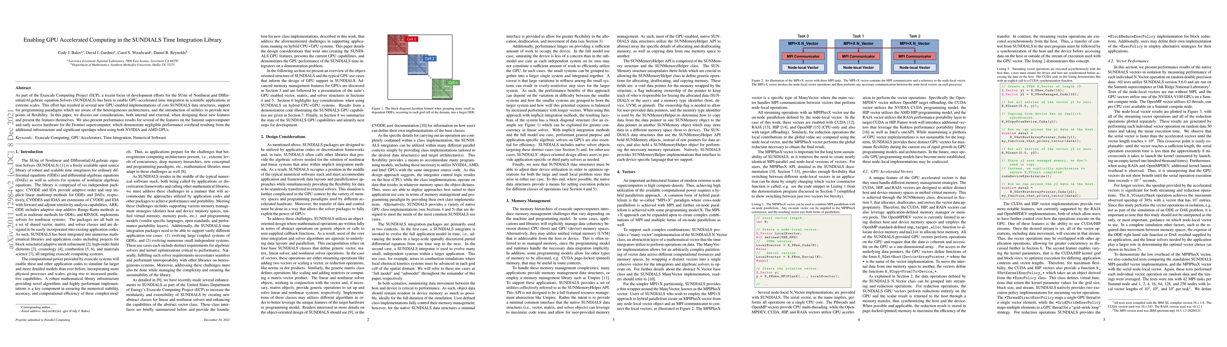 Thumbnail for Enabling GPU Accelerated Computing in the SUNDIALS Time Integration
  Library