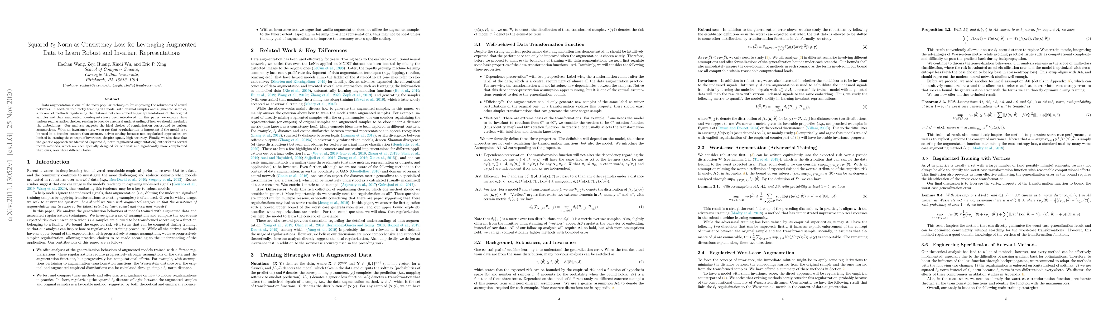 Thumbnail for Squared $\ell_2$ Norm as Consistency Loss for Leveraging Augmented Data
  to Learn Robust and Invariant Representations