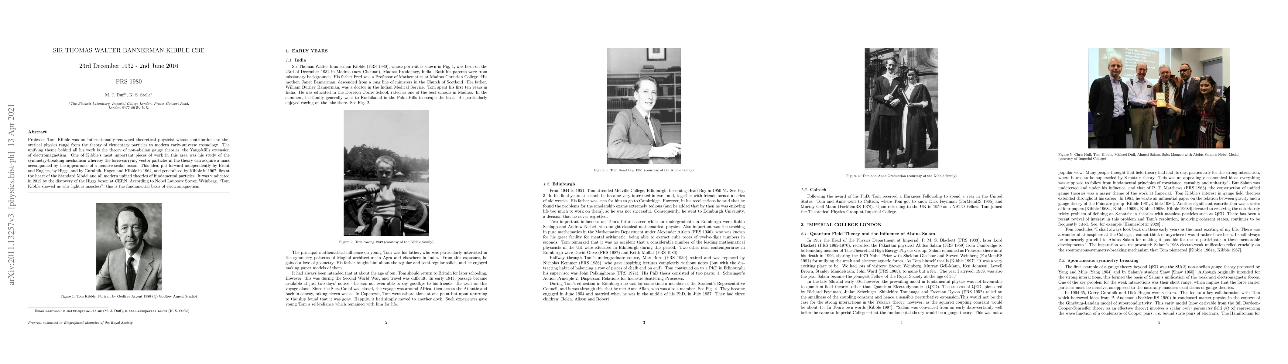 Thumbnail for Sir Thomas Walter Bannerman Kibble CBE