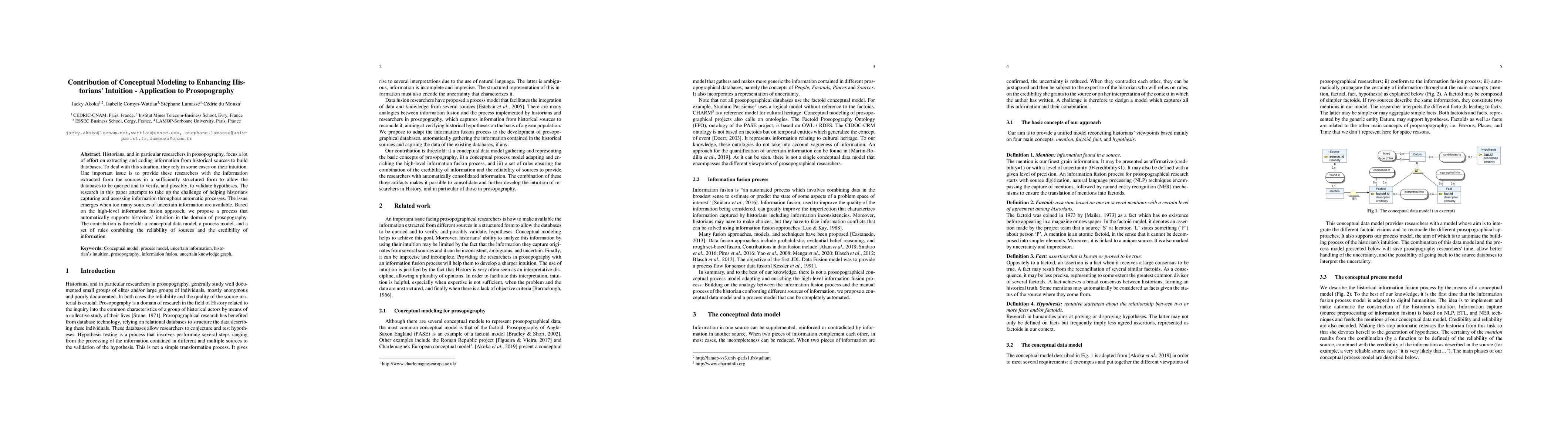 Thumbnail for Contribution of Conceptual Modeling to Enhancing Historians' Intuition
  -Application to Prosopography