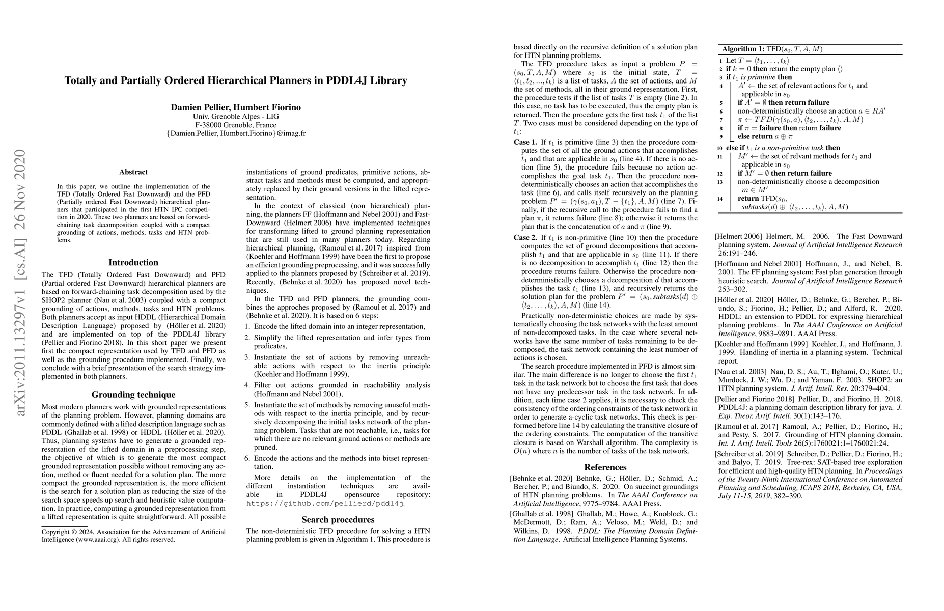 Thumbnail for Totally and Partially Ordered Hierarchical Planners in PDDL4J Library