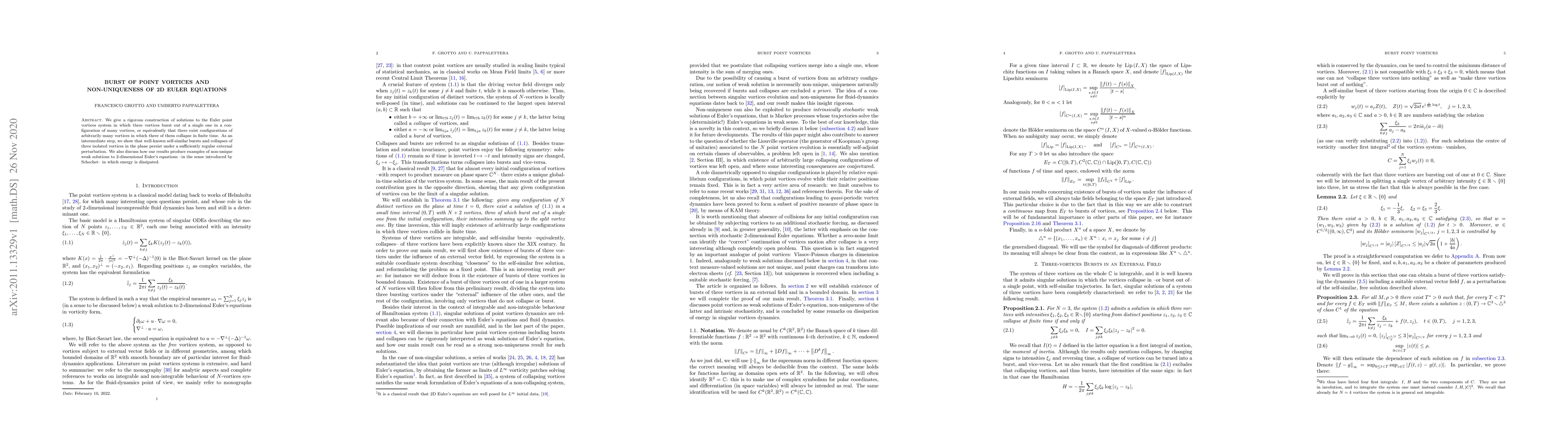 Thumbnail for Burst of Point Vortices and Non-Uniqueness of 2D Euler Equations