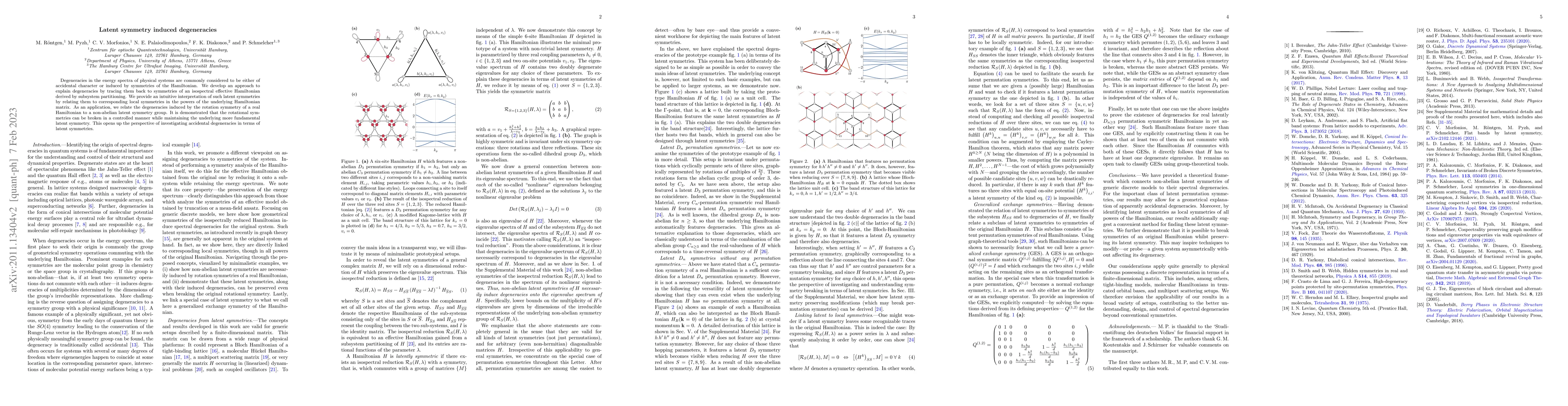 Thumbnail for Latent symmetry induced degeneracies