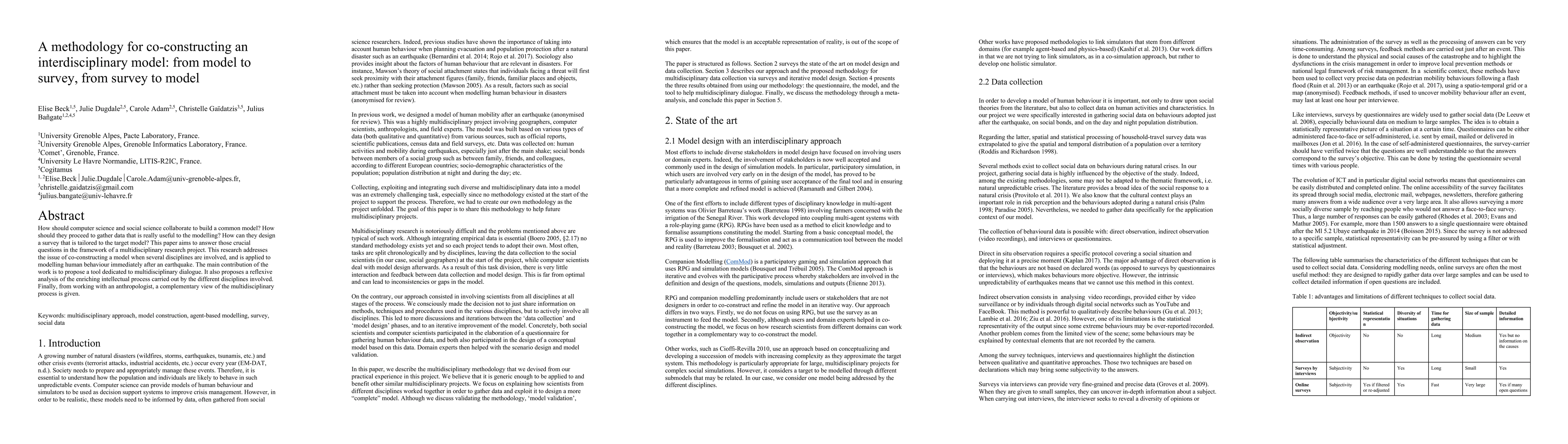 Thumbnail for A methodology for co-constructing an interdisciplinary model: from model
  to survey, from survey to model