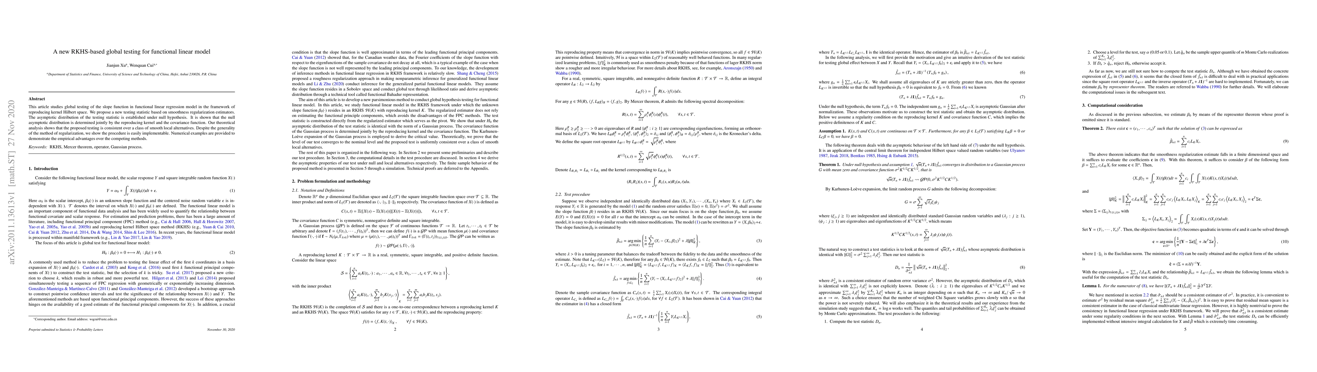 Thumbnail for A new RKHS-based global testing for functional linear model