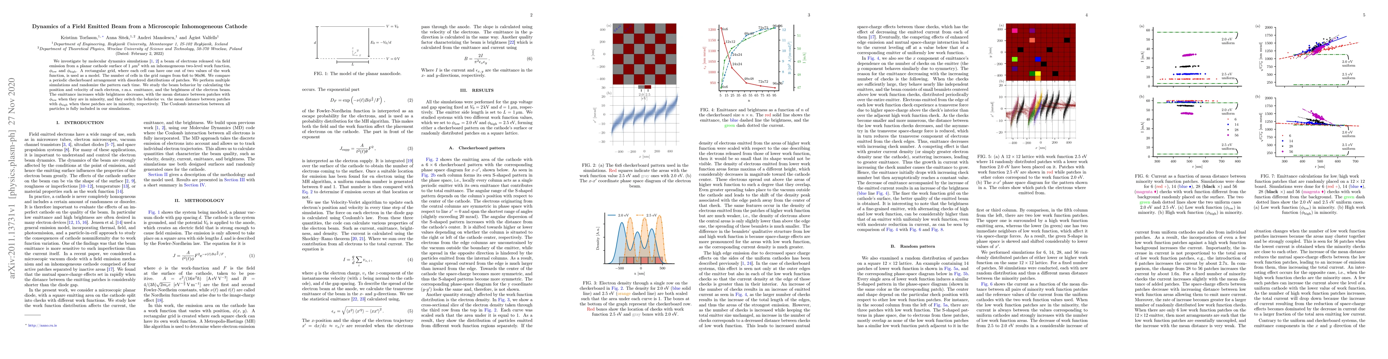 Thumbnail for Dynamics of a Field Emitted Beam from a Microscopic Inhomogeneous
  Cathode