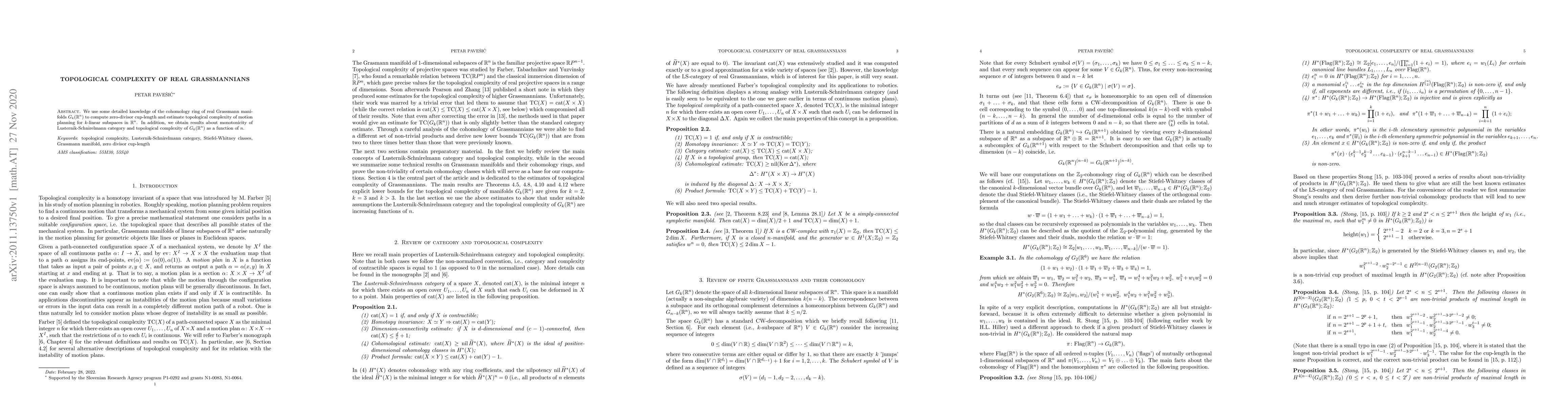 Thumbnail for Topological complexity of real Grassmannians