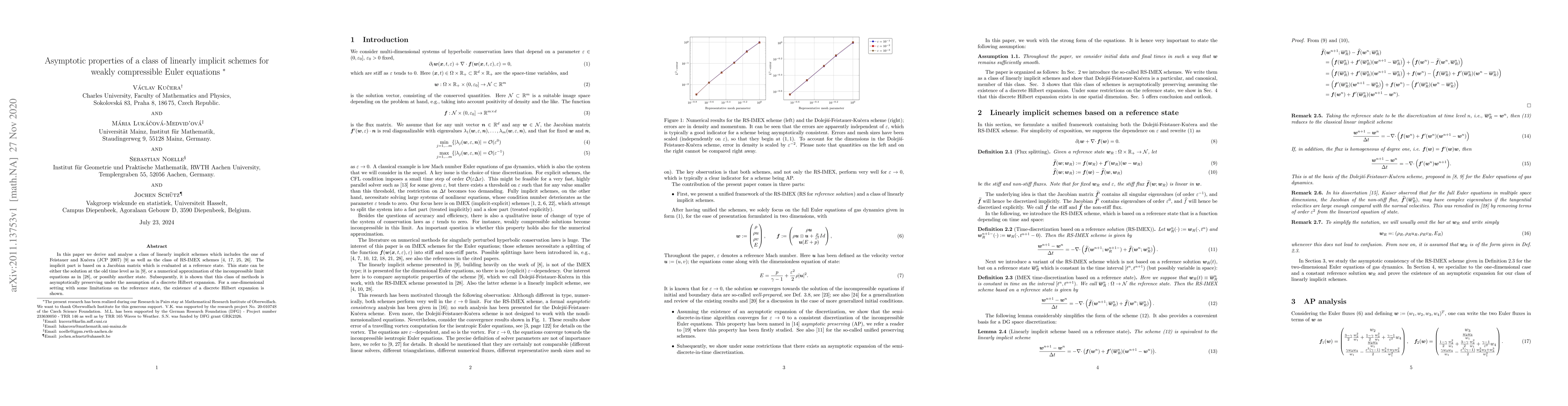 Thumbnail for Asymptotic properties of a class of linearly implicit schemes for weakly
  compressible Euler equations