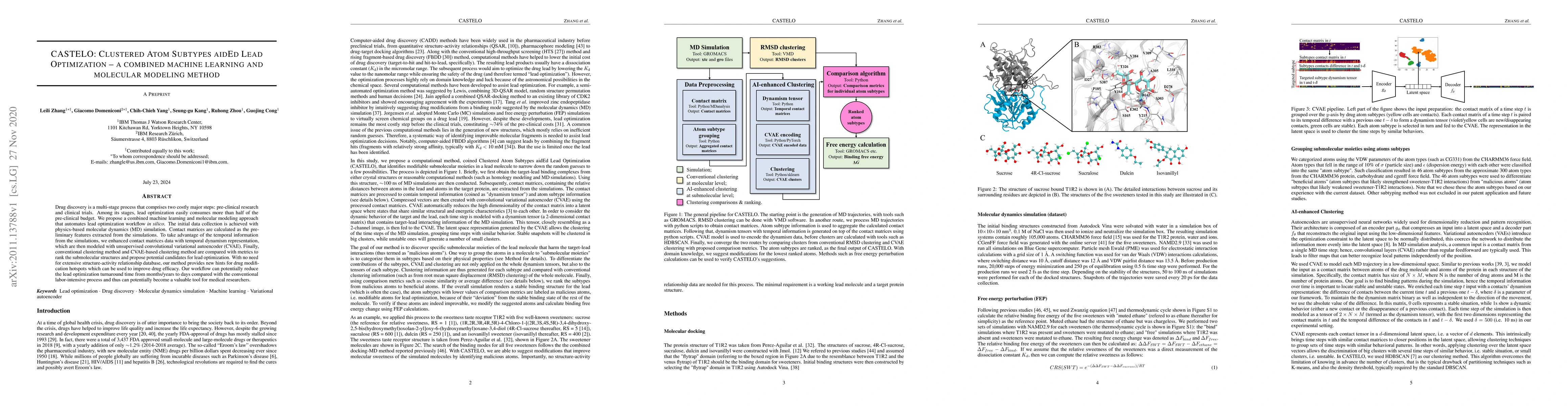 Thumbnail for CASTELO: Clustered Atom Subtypes aidEd Lead Optimization -- a combined
  machine learning and molecular modeling method