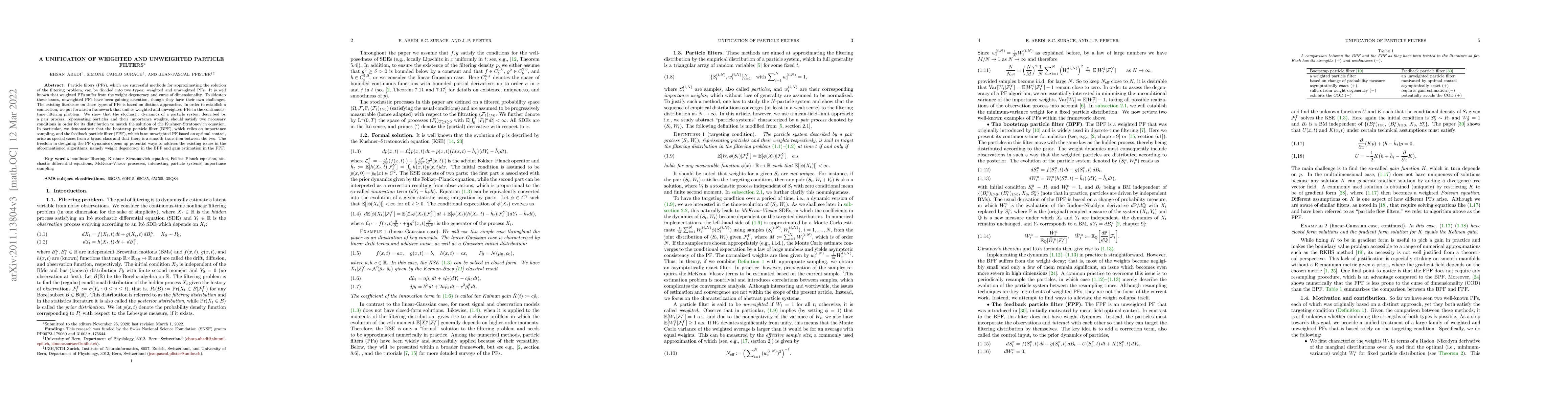 Thumbnail for A Unification of Weighted and Unweighted Particle Filters