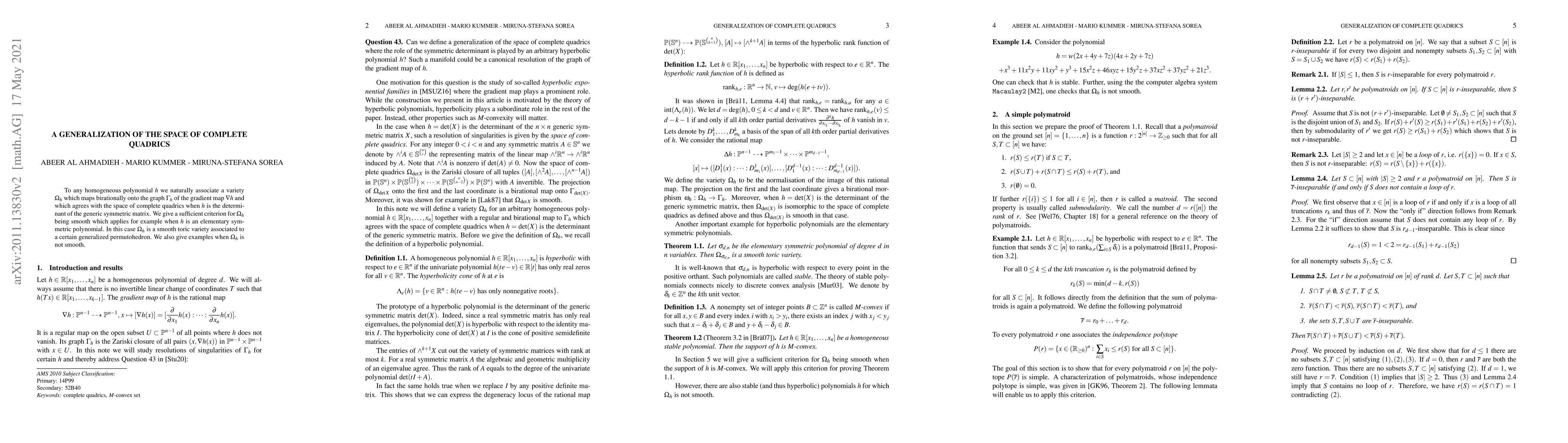 Thumbnail for A generalization of the space of complete quadrics