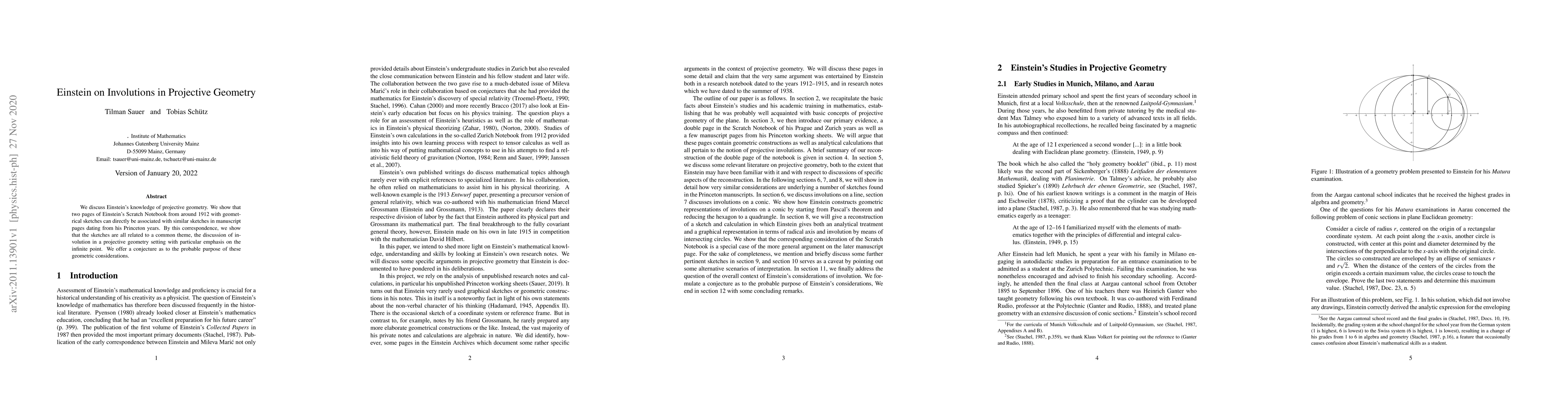 Thumbnail for Einstein on Involutions in Projective Geometry