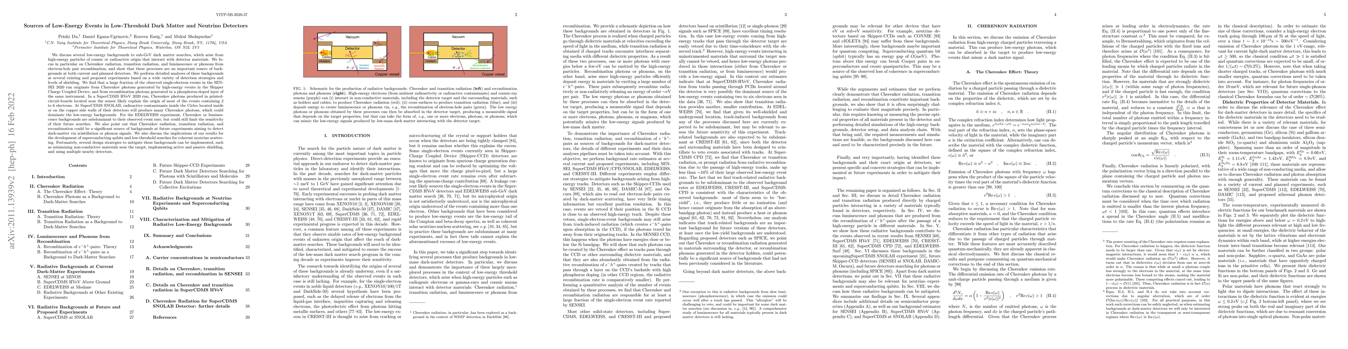 Thumbnail for Sources of Low-Energy Events in Low-Threshold Dark Matter and Neutrino
  Detectors