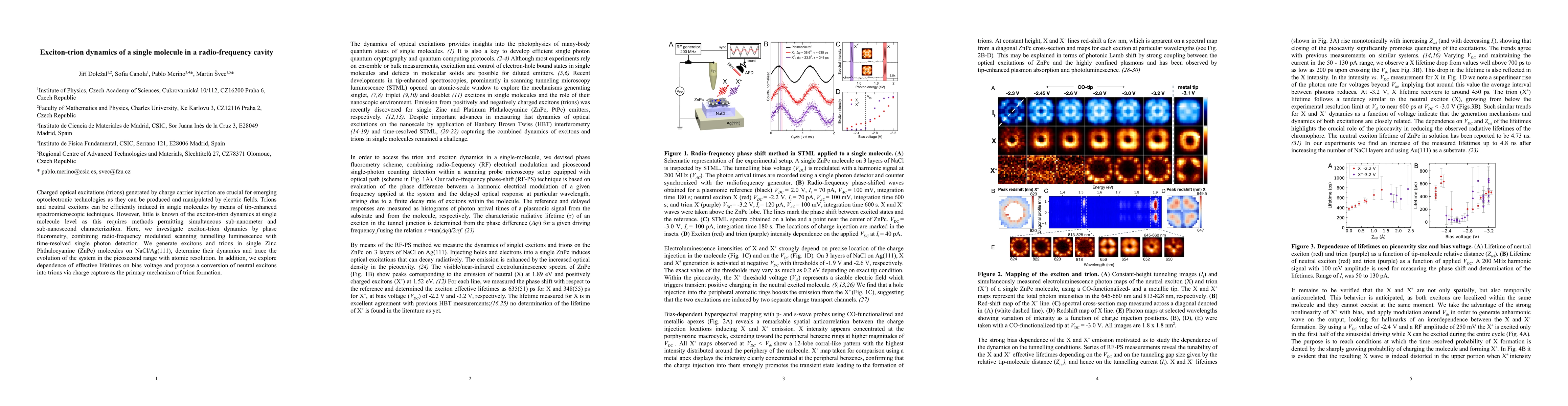 Thumbnail for Exciton-trion dynamics of a single molecule in a radio-frequency cavity
