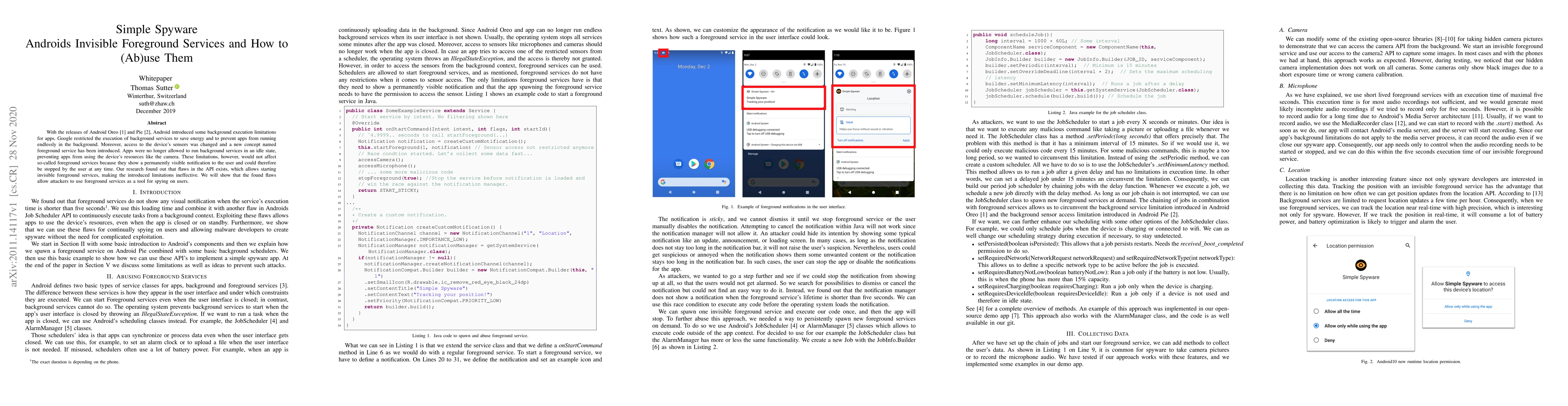 Thumbnail for Simple Spyware: Androids Invisible Foreground Services and How to
  (Ab)use Them