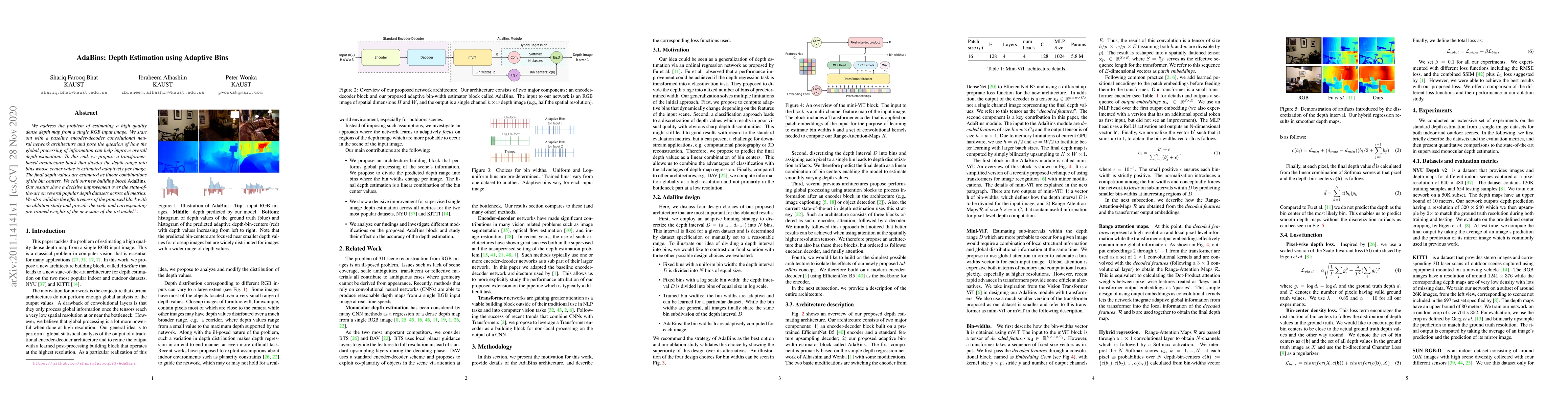 Thumbnail for AdaBins: Depth Estimation using Adaptive Bins