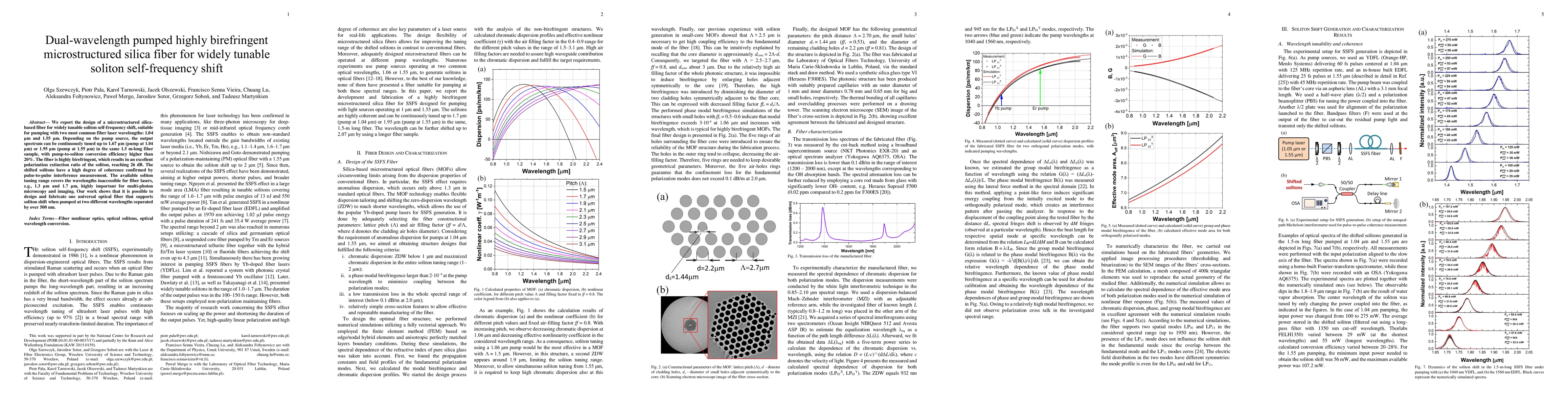 Thumbnail for Dual-wavelength pumped highly birefringent microstructured silica fiber
  for widely tunable soliton self-frequency shift