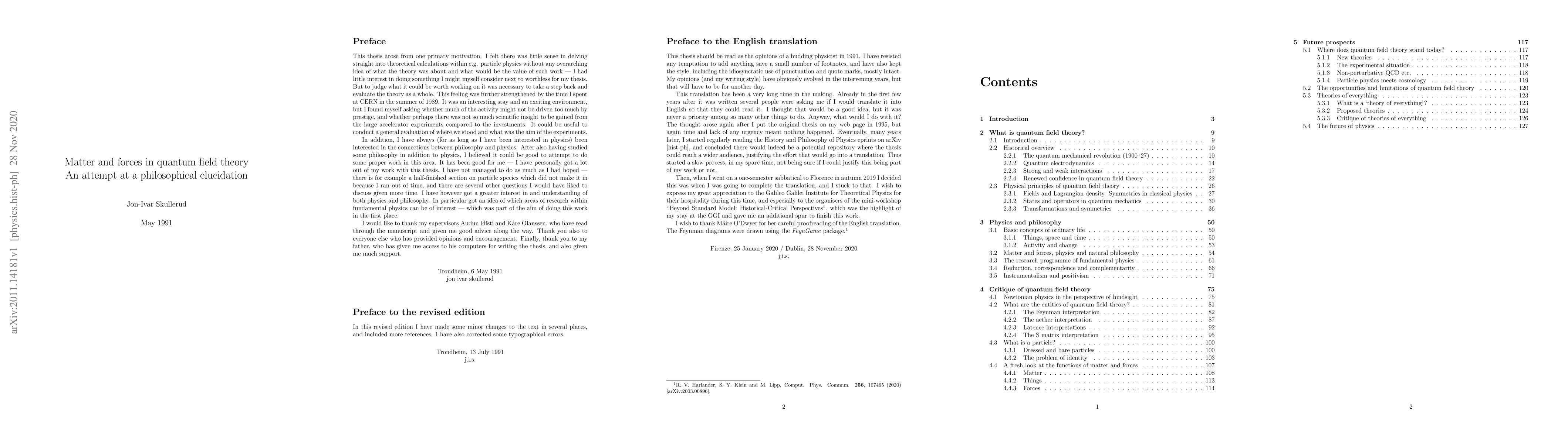 Thumbnail for Matter and forces in quantum field theory -- an attempt at a
  philosophical elucidation