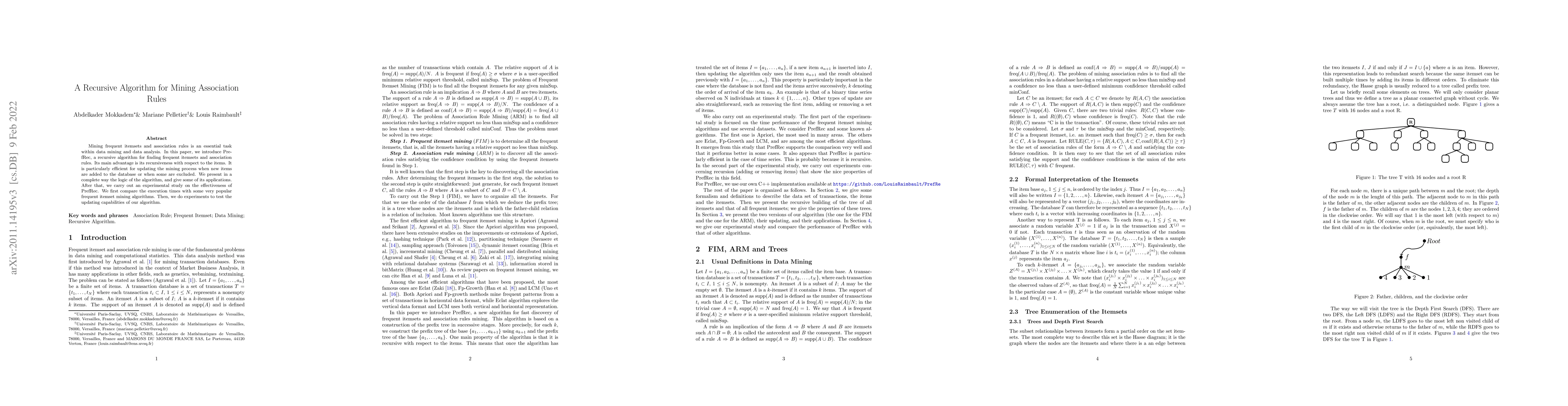 Thumbnail for A Recursive Algorithm for Mining Association Rules