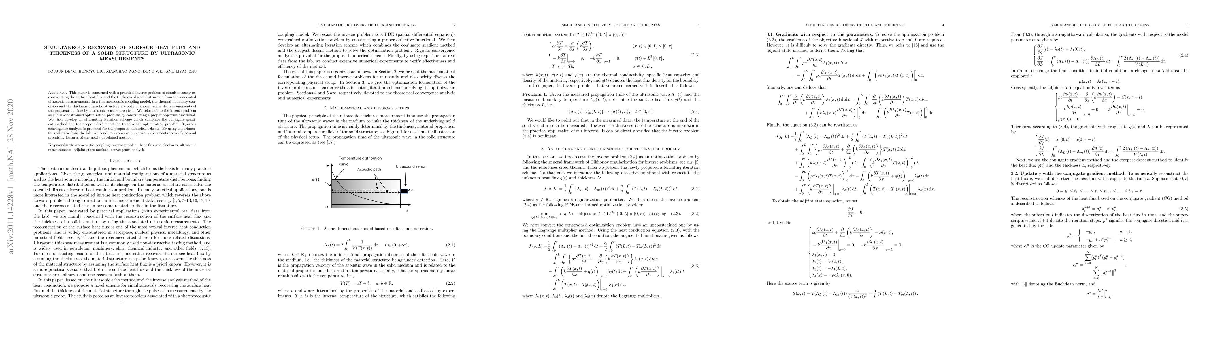Thumbnail for Simultaneous recovery of surface heat flux and thickness of a solid
  structure by ultrasonic measurements