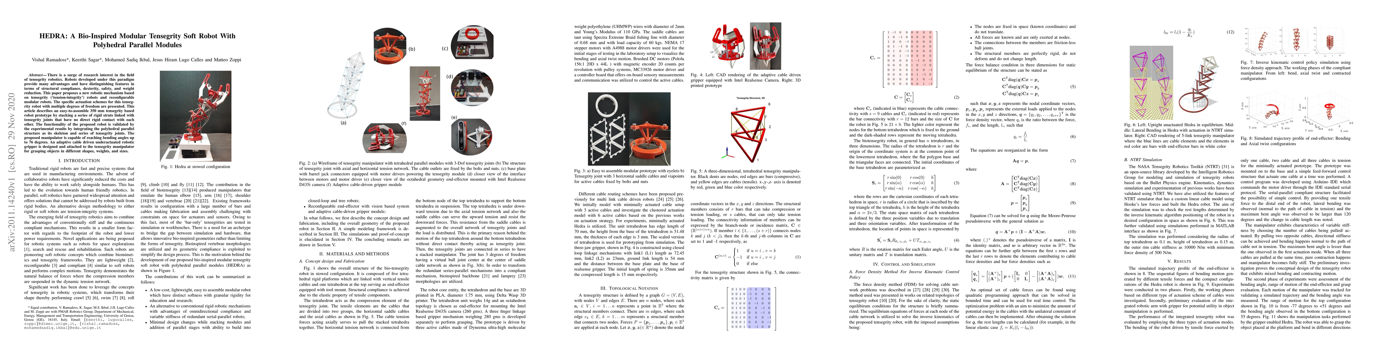 Thumbnail for HEDRA: A Bio-Inspired Modular Tensegrity Soft Robot With Polyhedral
  Parallel Modules