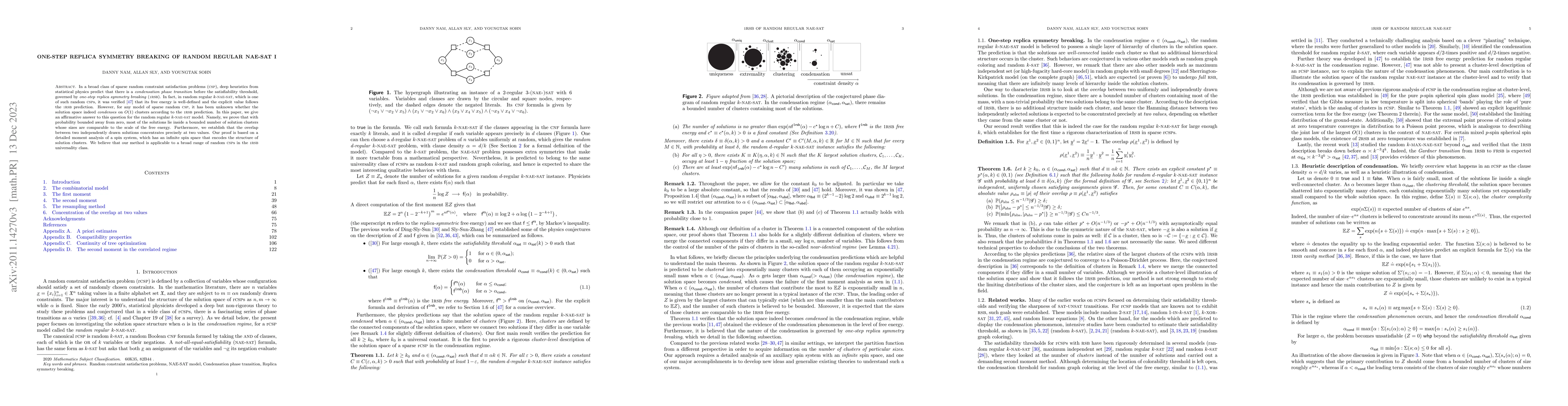Thumbnail for One-step replica symmetry breaking of random regular NAE-SAT I
