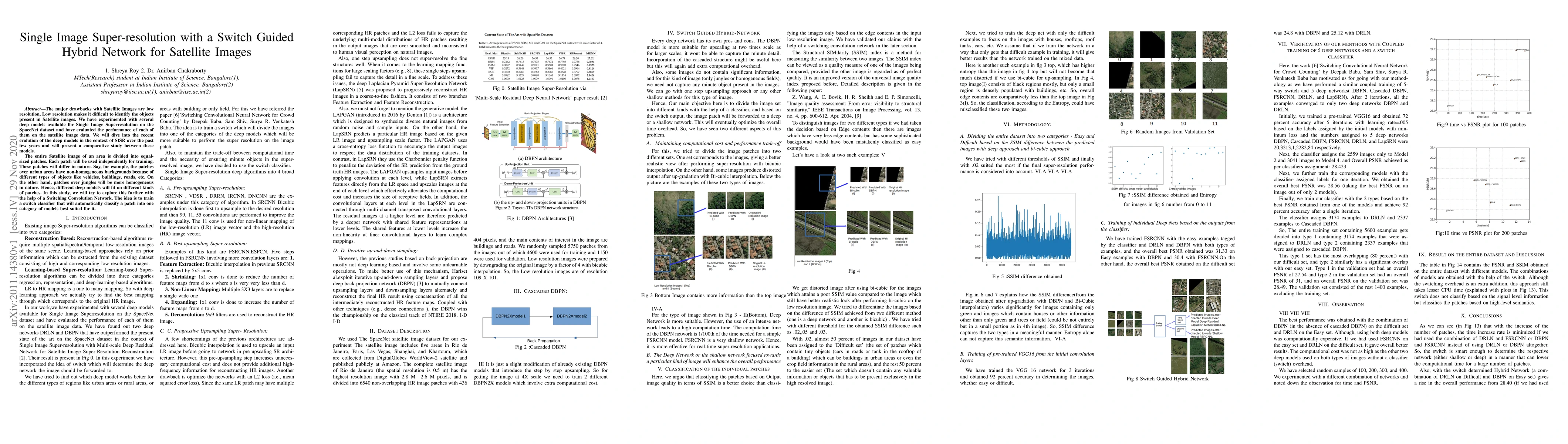 Thumbnail for Single Image Super-resolution with a Switch Guided Hybrid Network for
  Satellite Images