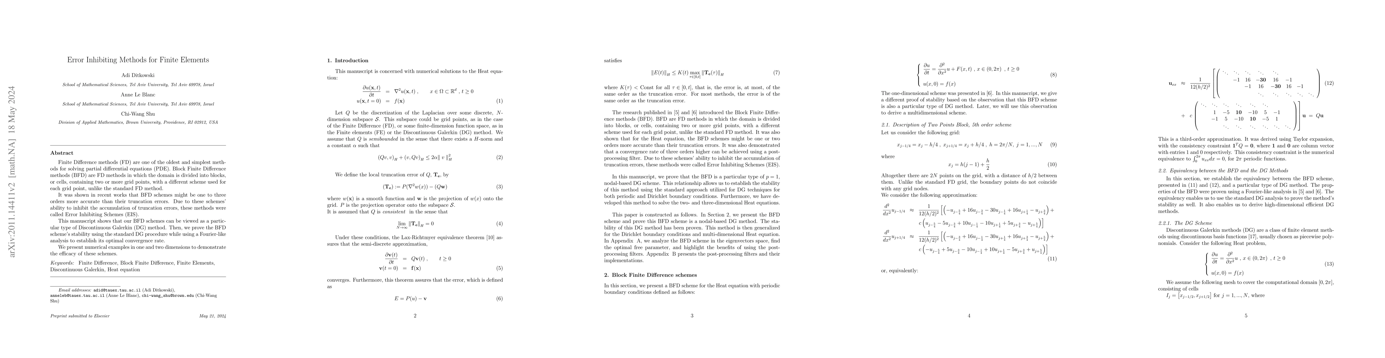 Thumbnail for Error Inhibiting Methods for Finite Elements