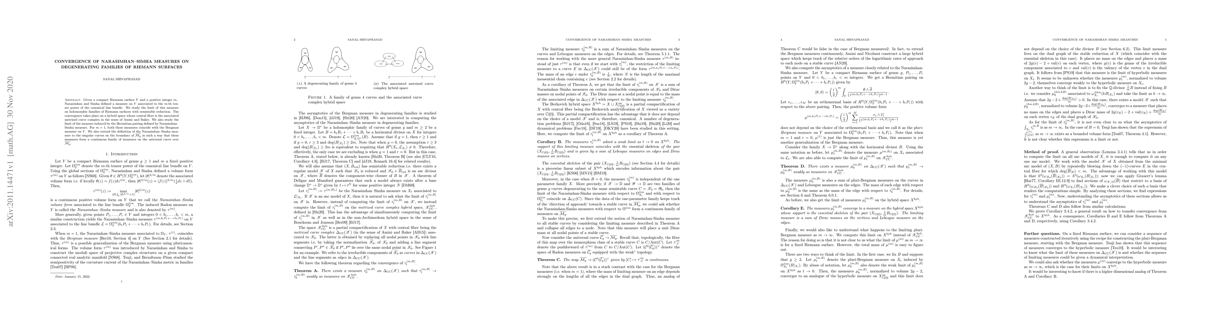 Thumbnail for Convergence of Narasimhan-Simha measures on degenerating families of
  Riemann surfaces