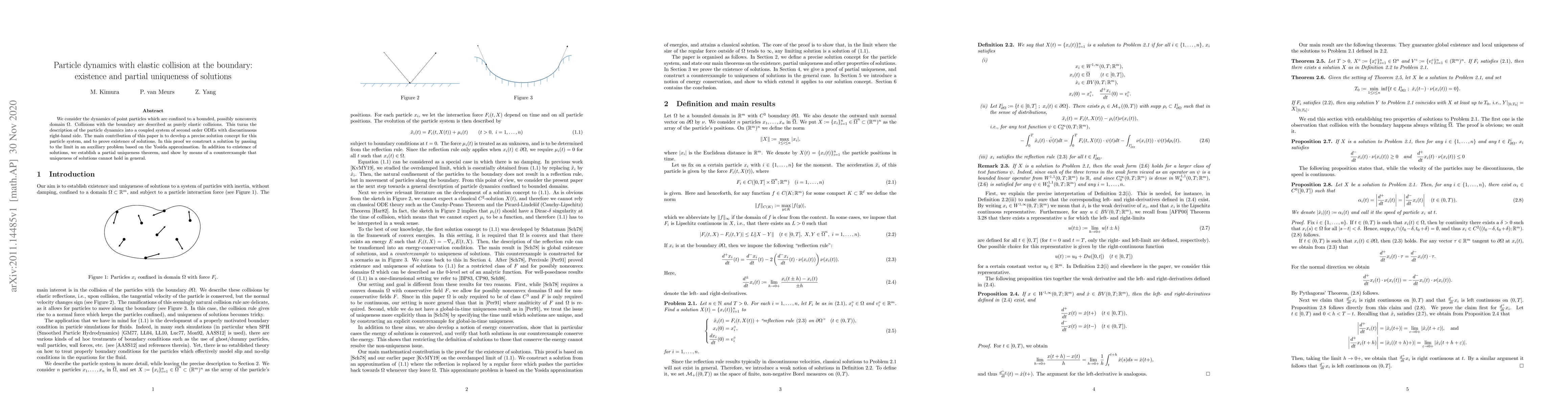 Thumbnail for Particle dynamics with elastic collision at the boundary: existence and
  partial uniqueness of solutions