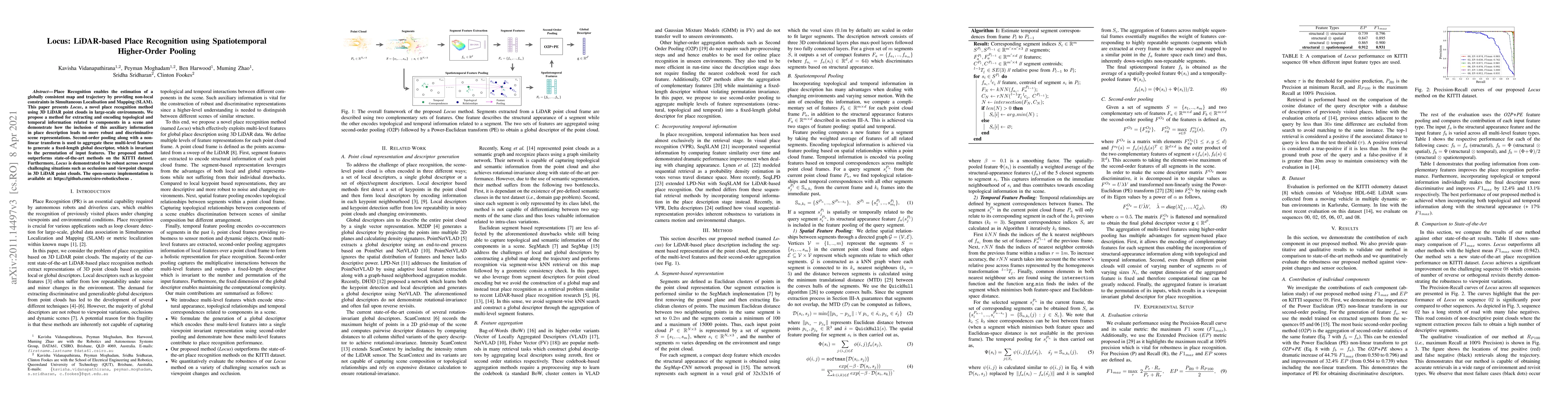 Thumbnail for Locus: LiDAR-based Place Recognition using Spatiotemporal Higher-Order
  Pooling