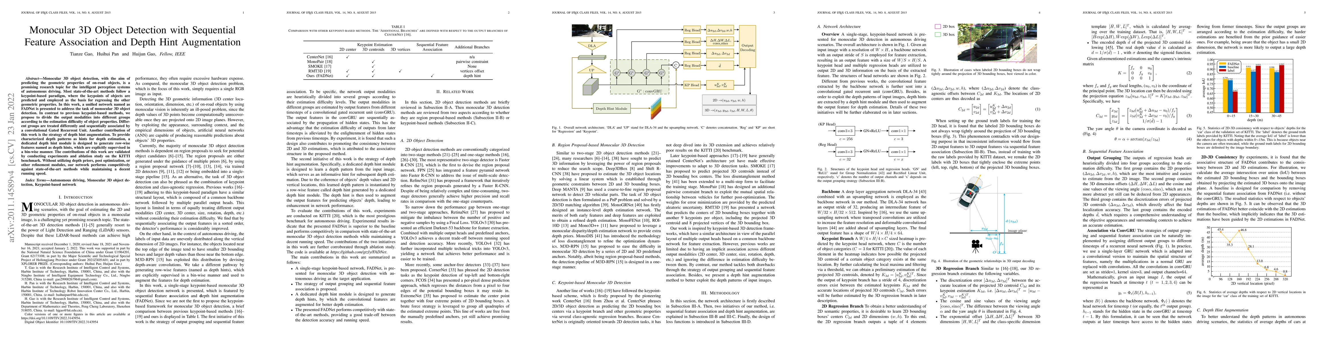 Thumbnail for Monocular 3D Object Detection with Sequential Feature Association and
  Depth Hint Augmentation