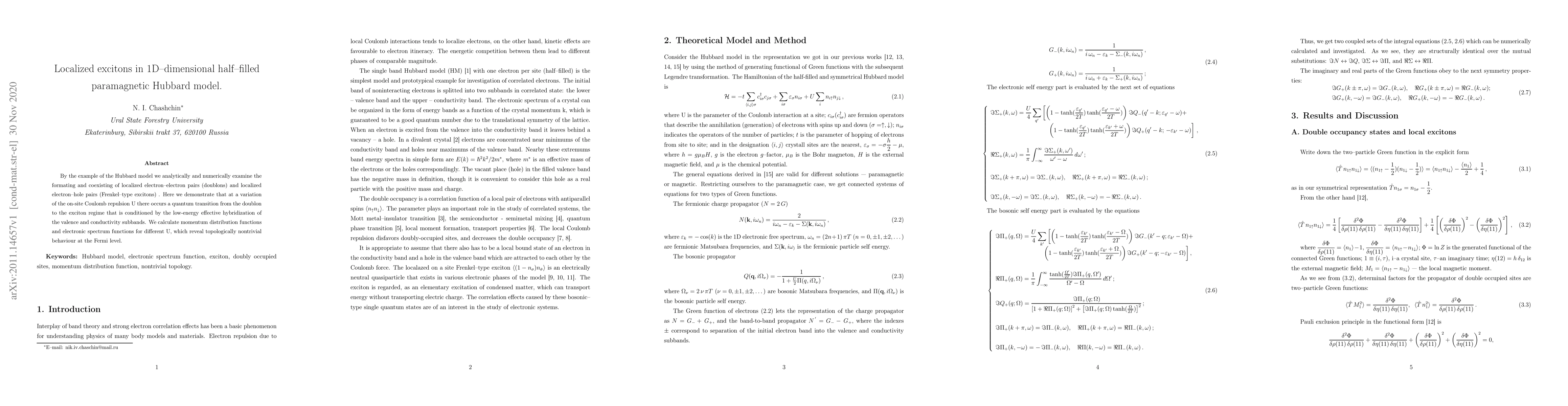 Thumbnail for Localized excitons in 1D half-filled paramagnetic Hubbard model
