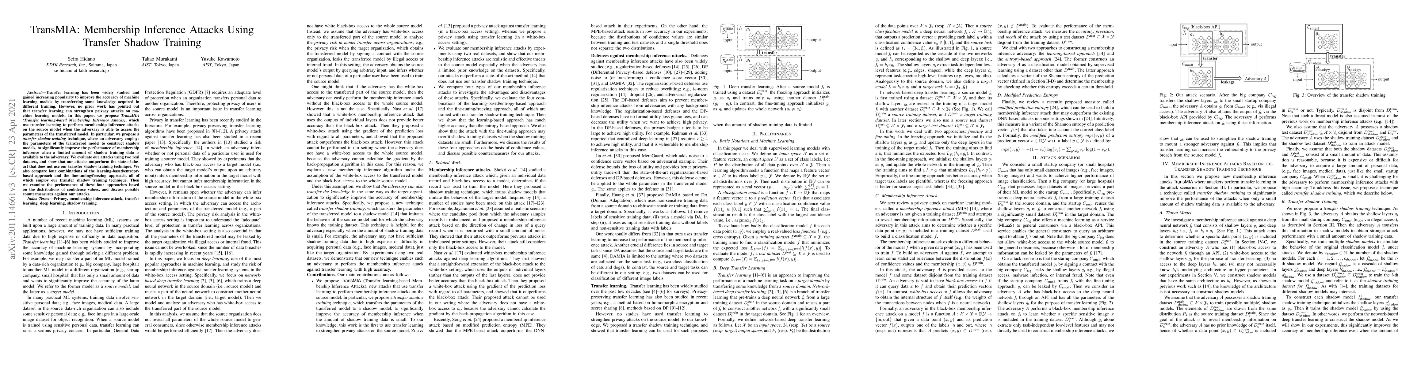 Thumbnail for TransMIA: Membership Inference Attacks Using Transfer Shadow Training