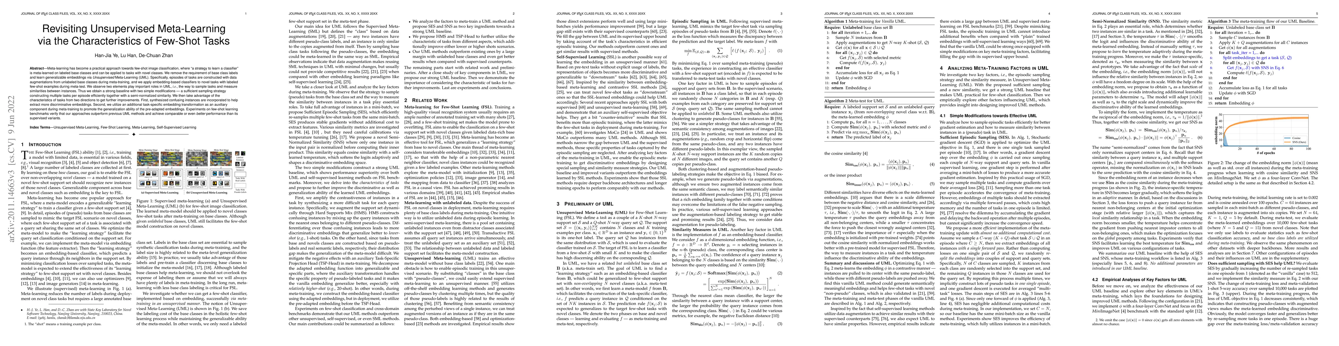 Thumbnail for Revisiting Unsupervised Meta-Learning via the Characteristics of
  Few-Shot Tasks