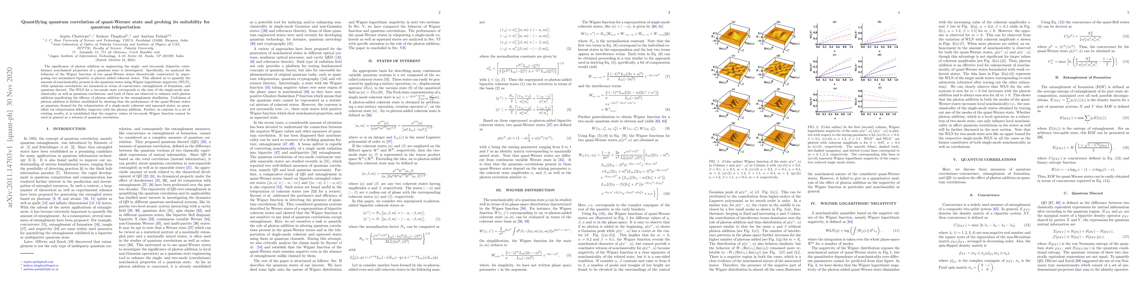 Thumbnail for Quantifying quantum correlation of quasi-Werner state and probing its
  suitability for quantum teleportation