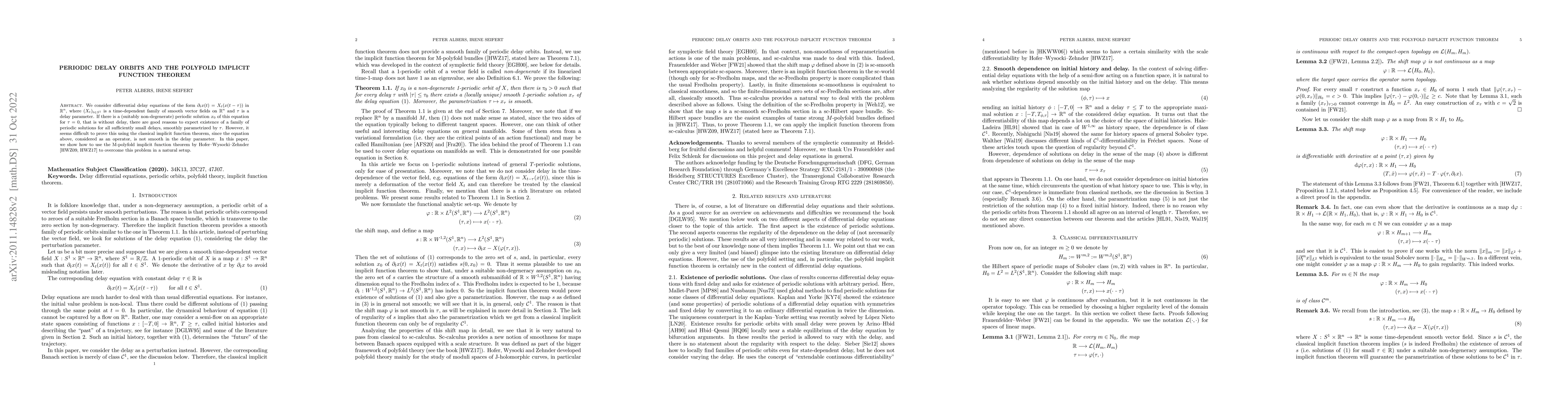 Thumbnail for Periodic delay orbits and the polyfold implicit function theorem