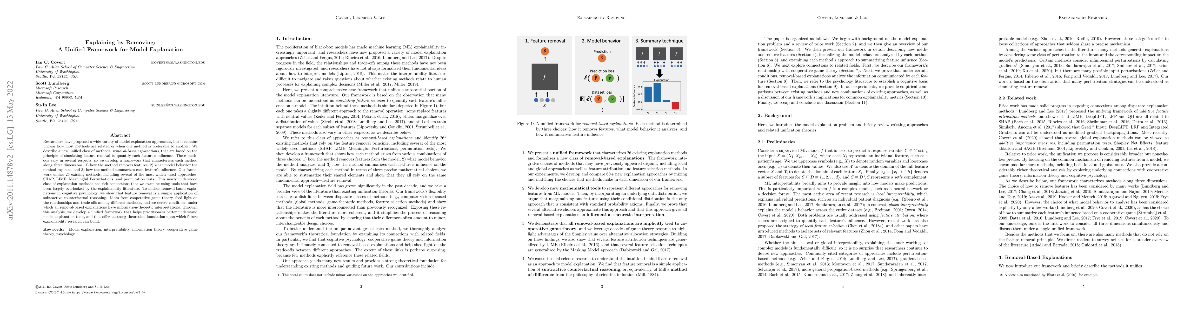 Thumbnail for Explaining by Removing: A Unified Framework for Model Explanation
