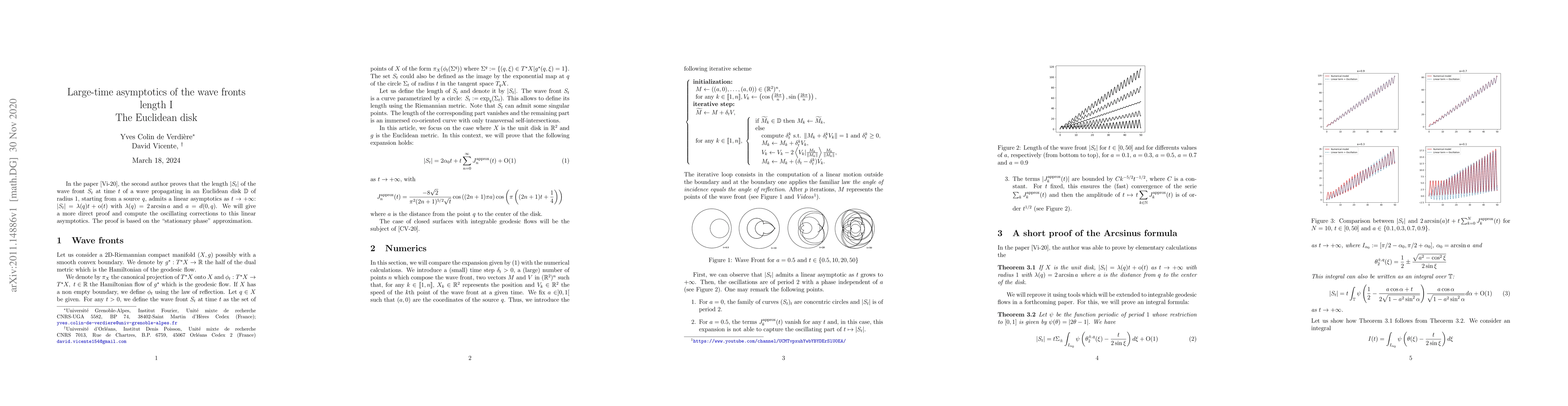 Thumbnail for Large-time asymptotics of the wave fronts length I The Euclidean disk