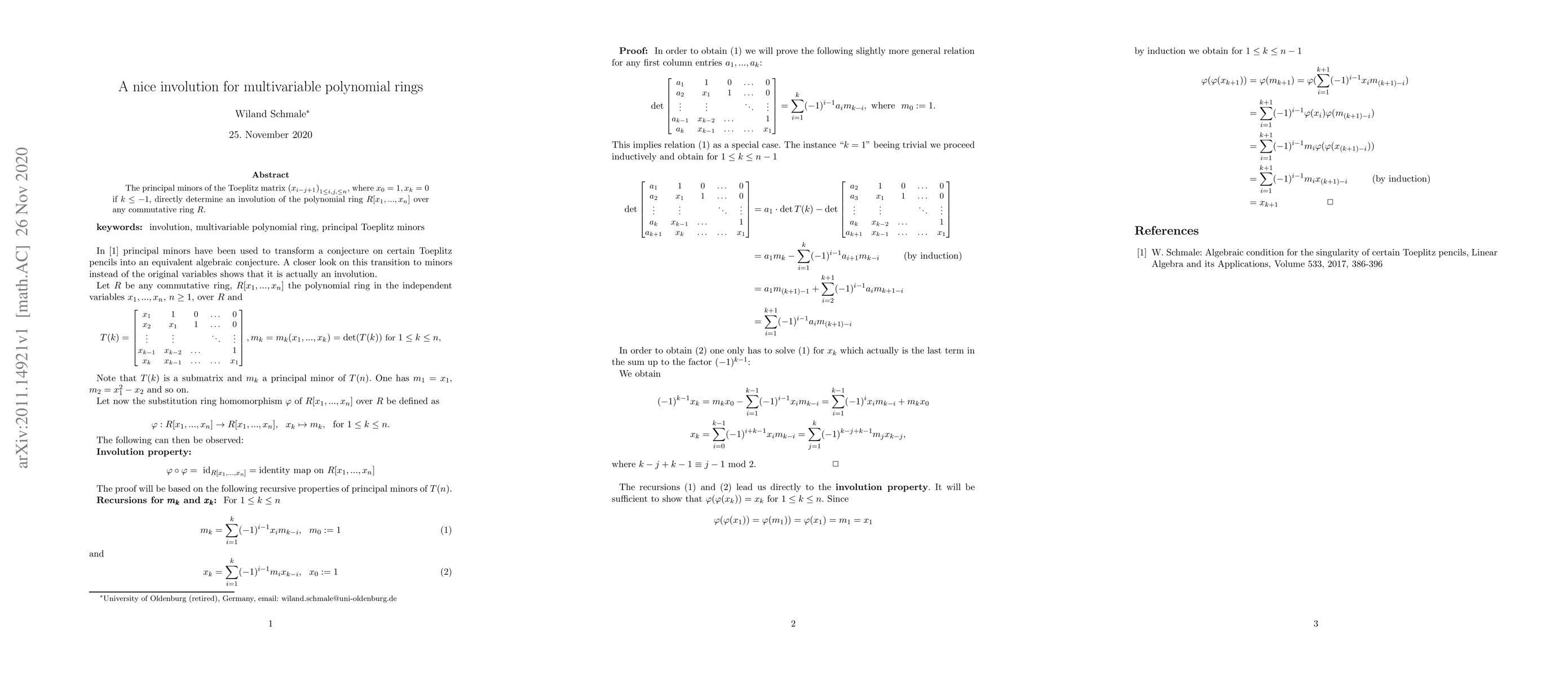 Thumbnail for A nice involution for multivariable polynomial rings