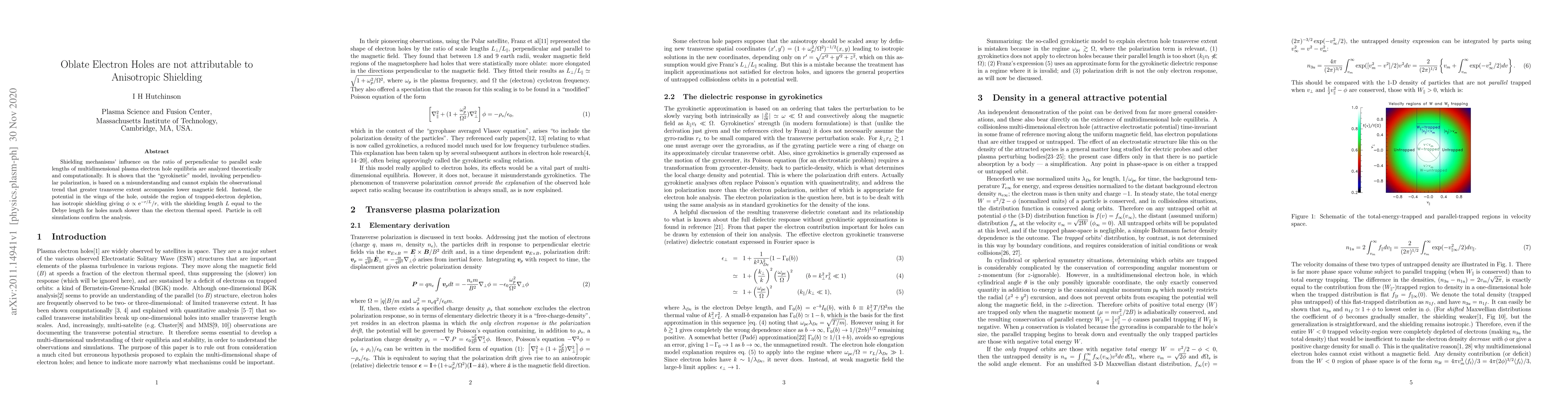 Thumbnail for Oblate Electron Holes are not attributable to Anisotropic Shielding