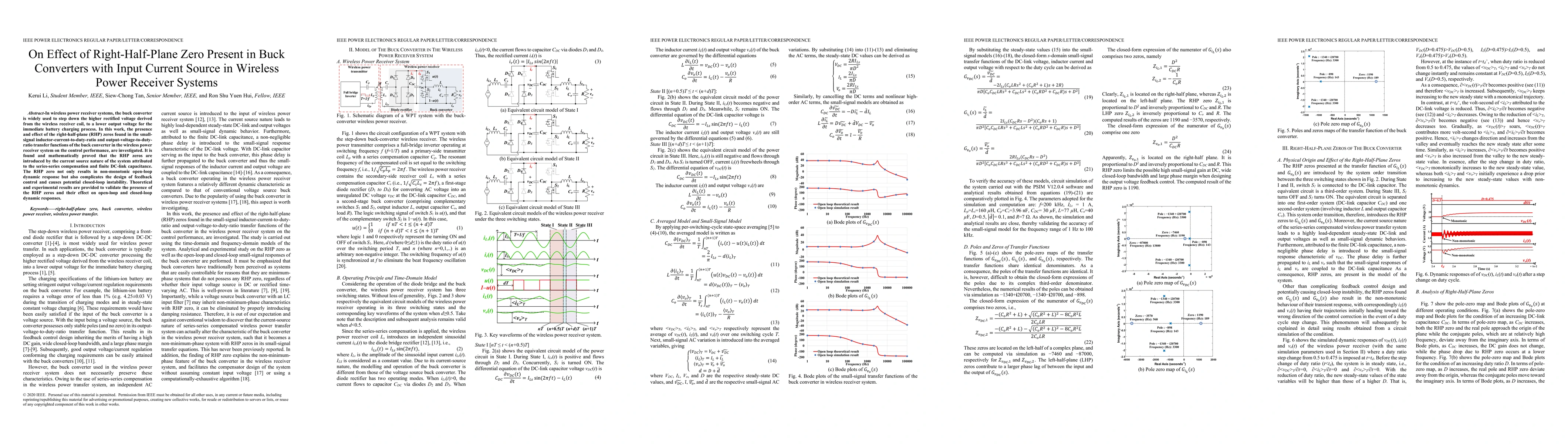 Thumbnail for On Effect of Right-Half-Plane Zero Present in Buck Converters with Input
  Current Source in Wireless Power Receiver Systems