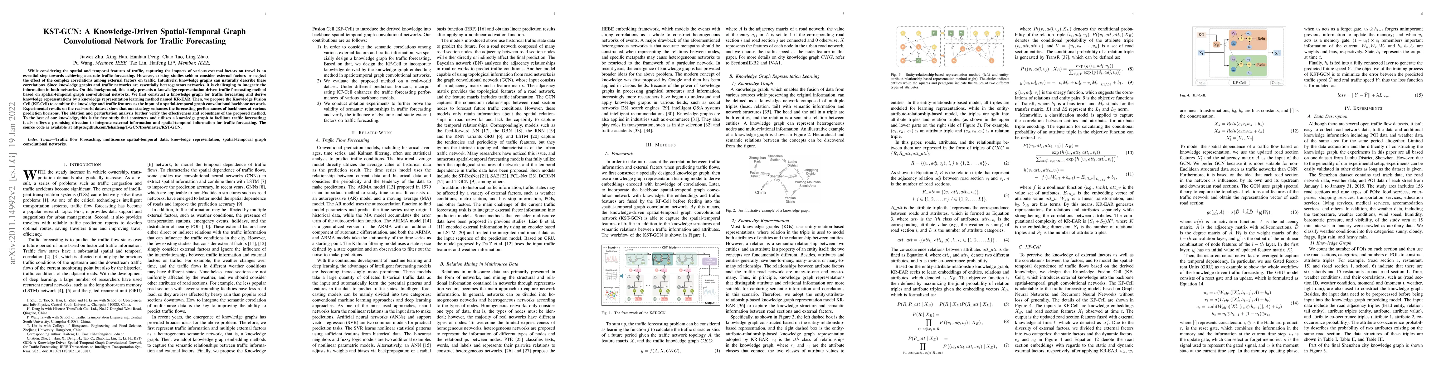 Thumbnail for KST-GCN: A Knowledge-Driven Spatial-Temporal Graph Convolutional Network
  for Traffic Forecasting