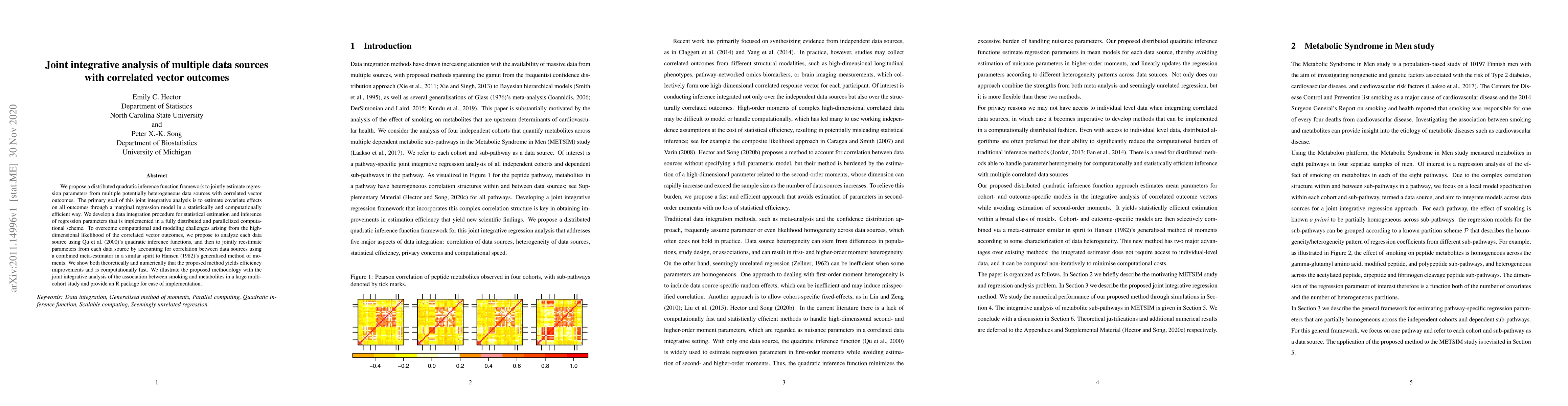 Thumbnail for Joint integrative analysis of multiple data sources with correlated
  vector outcomes