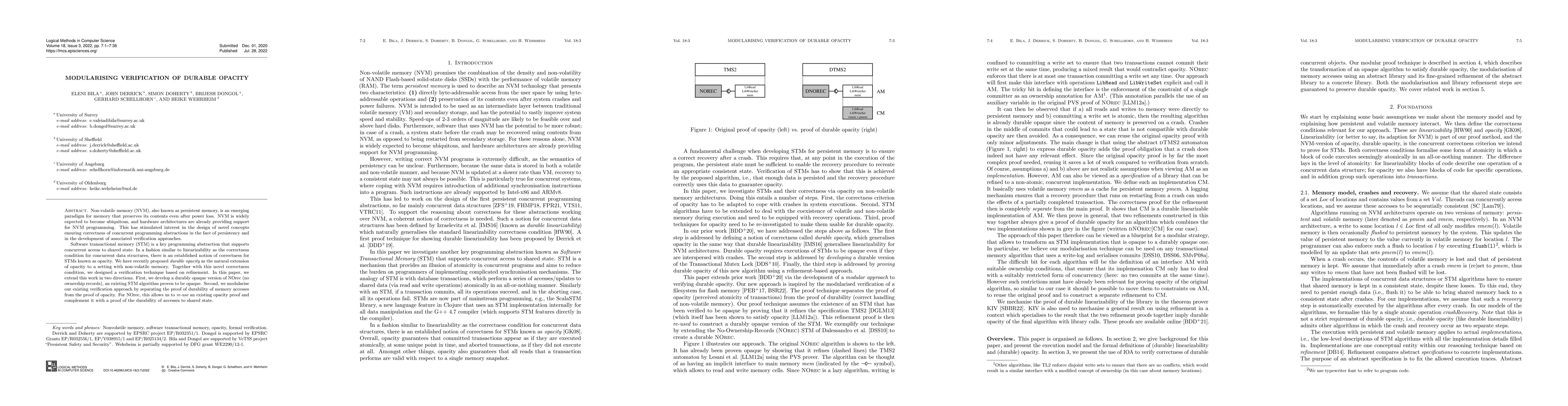Thumbnail for Modularising Verification Of Durable Opacity